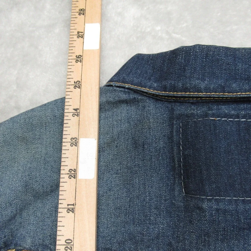 Levis Denim Jacket Men Medium Blue Button Relaxed‎ Trucker Hippie Whisker Patch - Picture 13 of 16